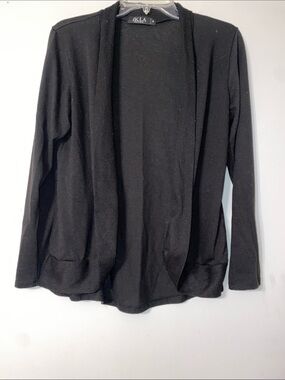 JKLA Black Open-Front Women's Cardigan Sweater